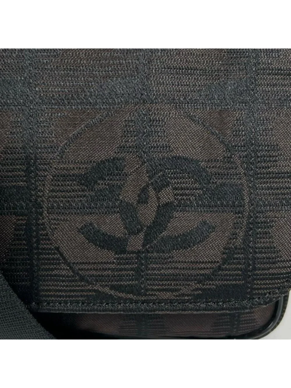 Chanel Shoulder Bag New Travel Line Nylon Black Silver
